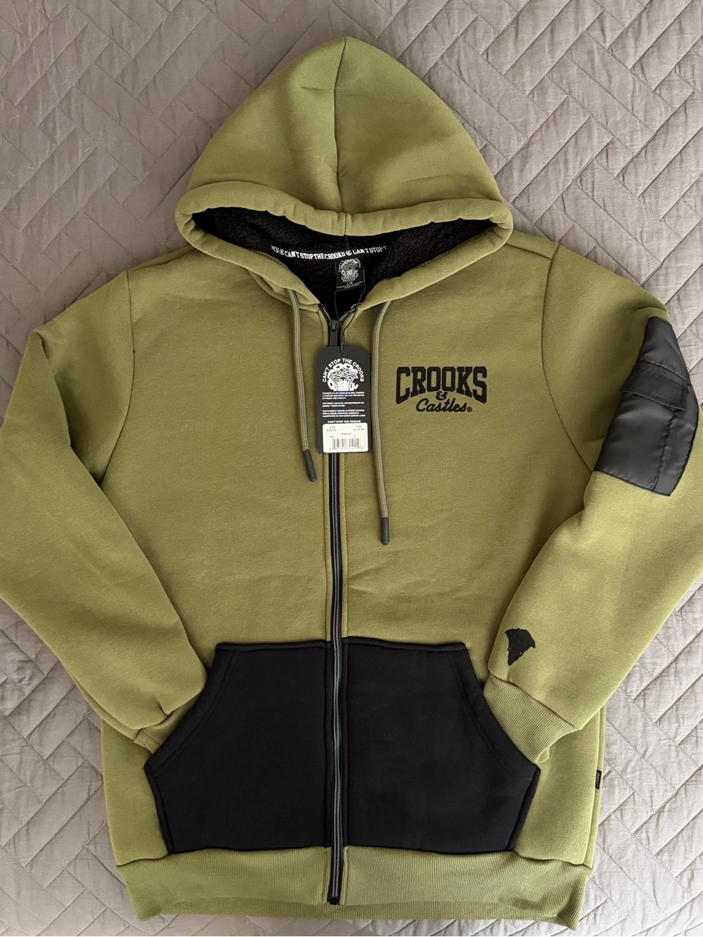 NWT Crooks & Castles Full-Zip Hoodie - Size Large